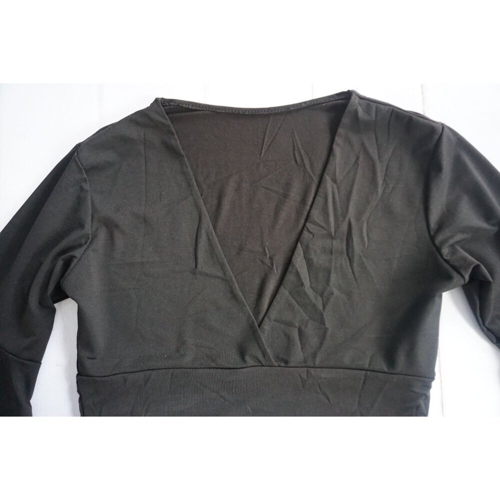 Floerns V Neck Long Bell Sleeve Wrap Blouse Top Tee Shirts - Size L, NWOT - Picture 2 of 6